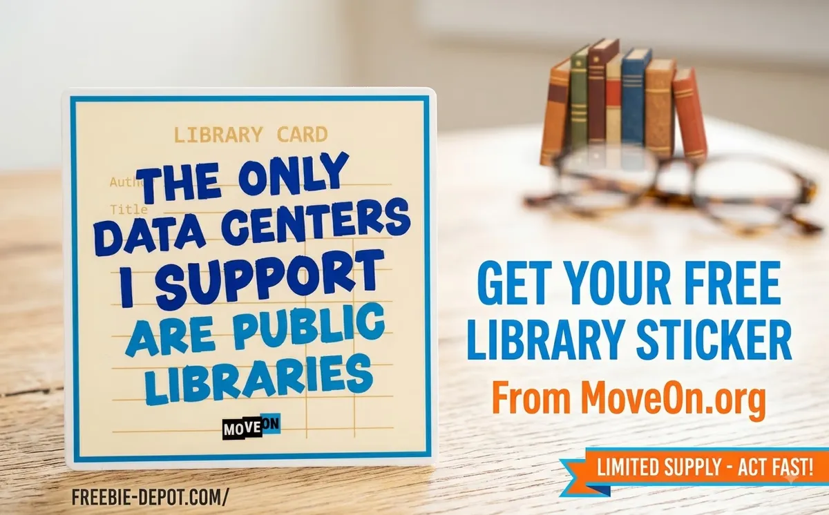 Free Public Libraries Sticker: Get Your 100% FREE 'The Only Data Centers I Support Are Public Libraries' Vinyl Sticker Now!