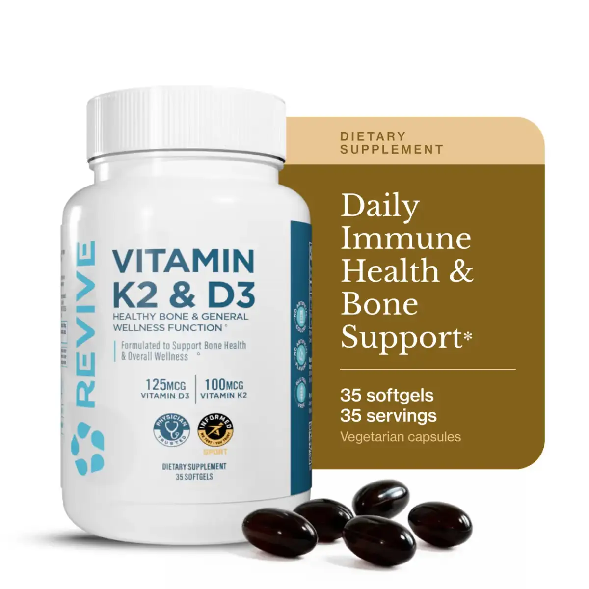 Free Revive MD Bone & Heart K2 + D3 Supplement: Free Softgel Pack