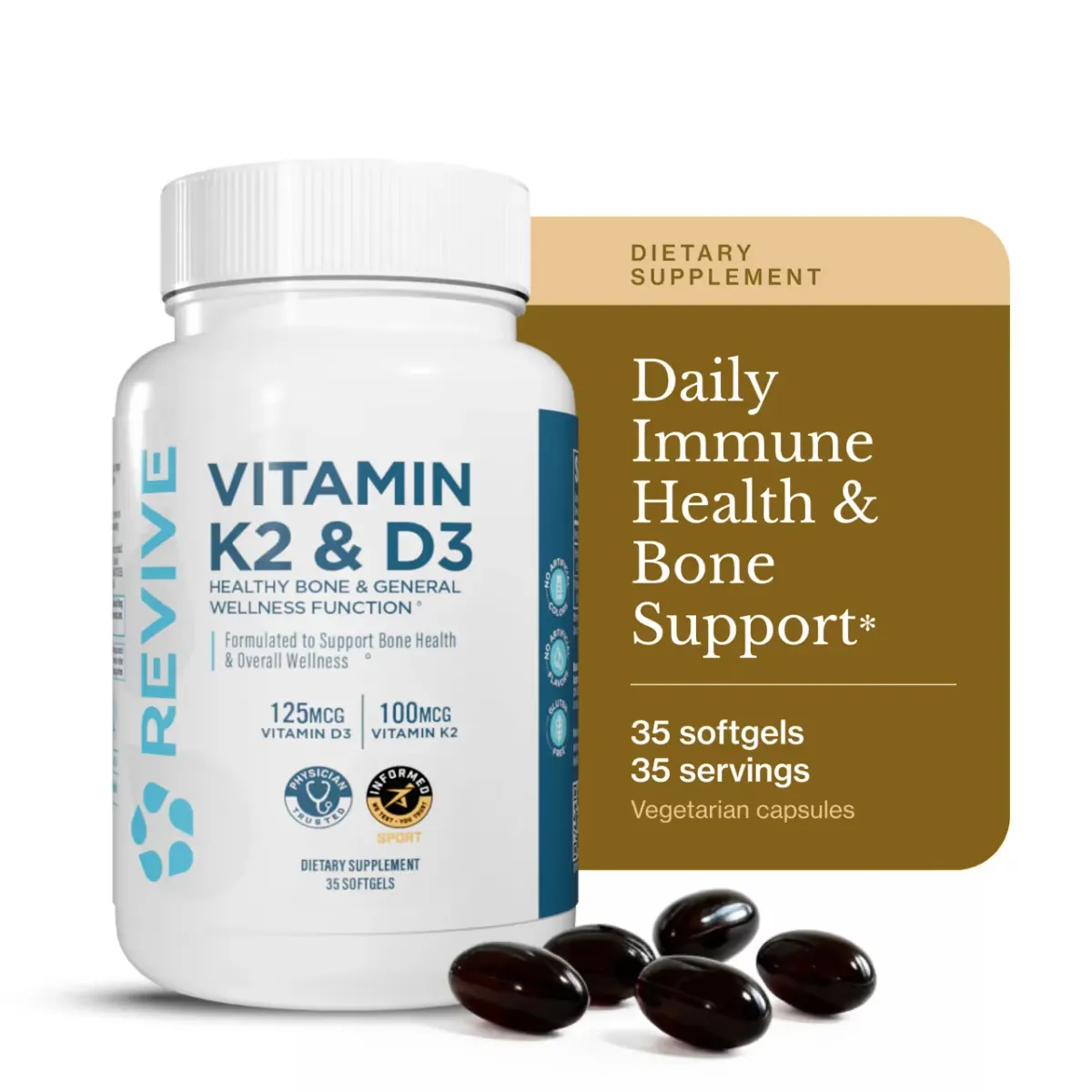 Free Revive MD Bone & Heart K2 + D3 Supplement: Free Softgel Pack