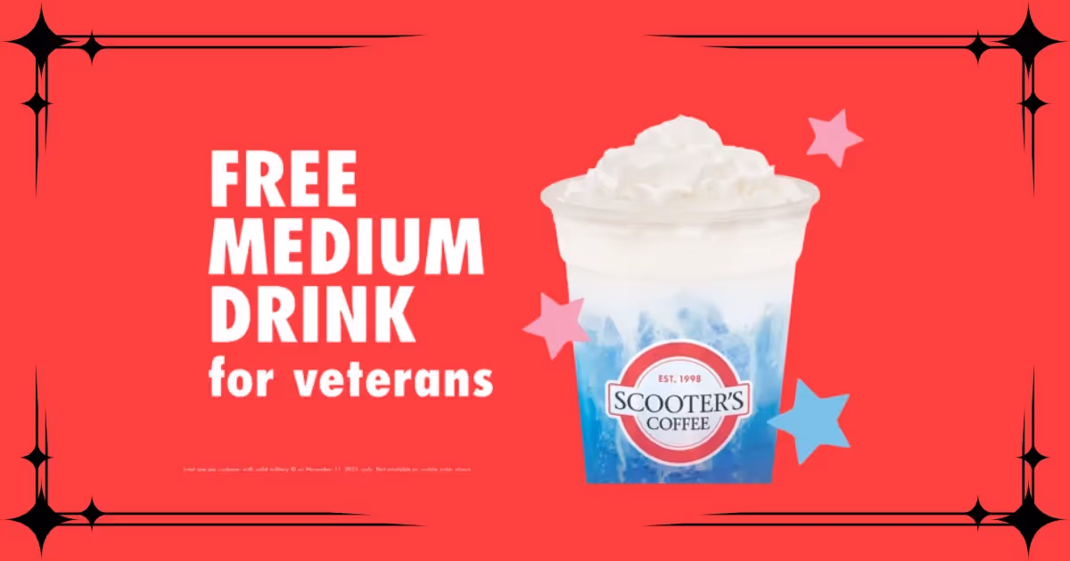 Free Scooter's Coffee: Grab 1 FREE Drink on Veteran's Day!