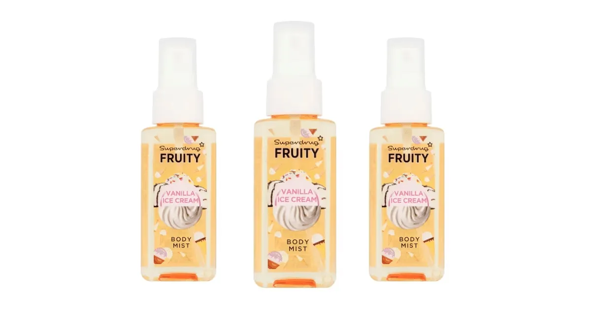 Free Superdrug Fruity Vanilla Latte Mist & Scrub Duo (360g)