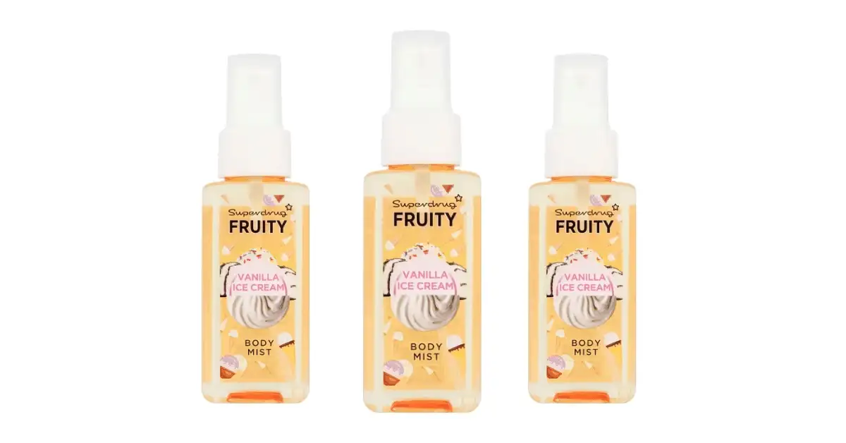 Free Superdrug Fruity Vanilla Latte Mist & Scrub Duo (360g)