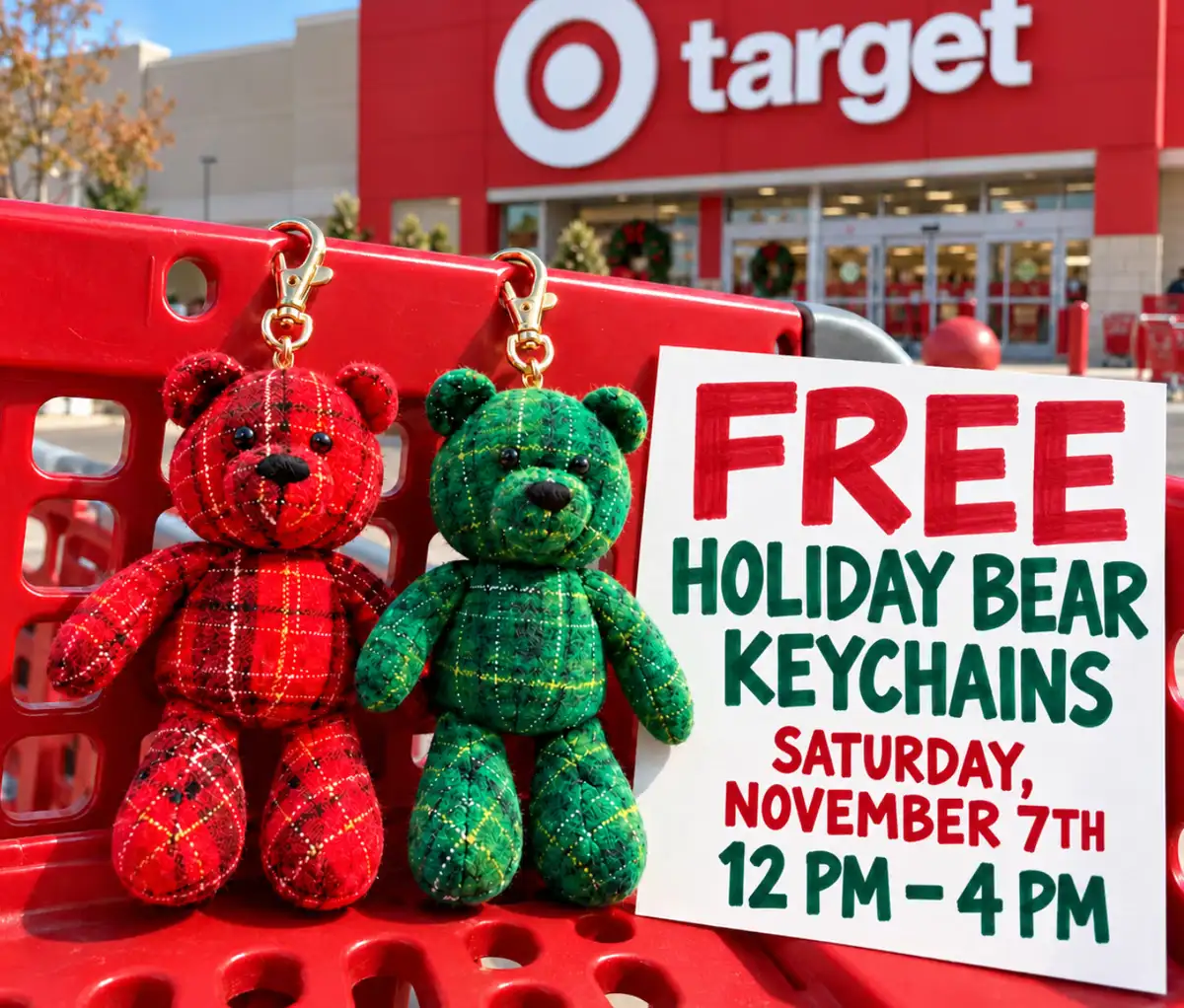 Free Target Holiday Bear Keychains: November 7, 2026