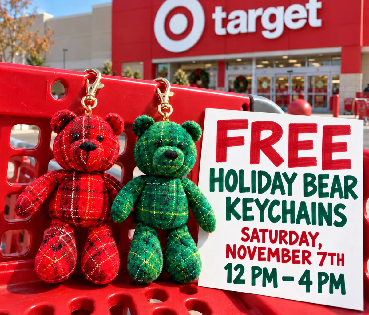 Free Target Holiday Bear Keychains: November 7, 2026