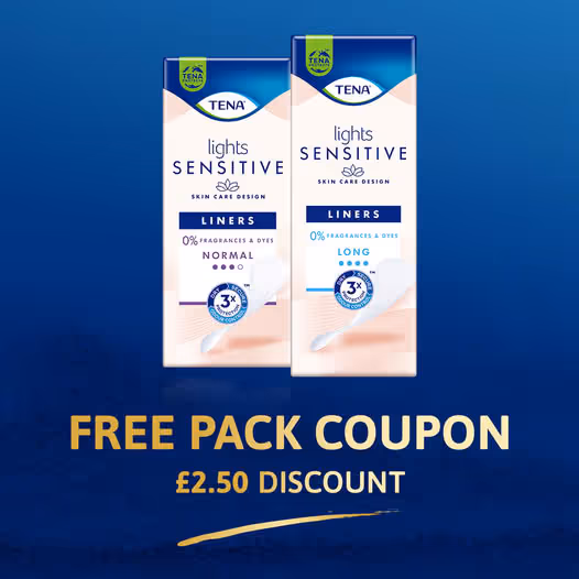 Free Tena Liner Sample: £2.50 Savings Deal!