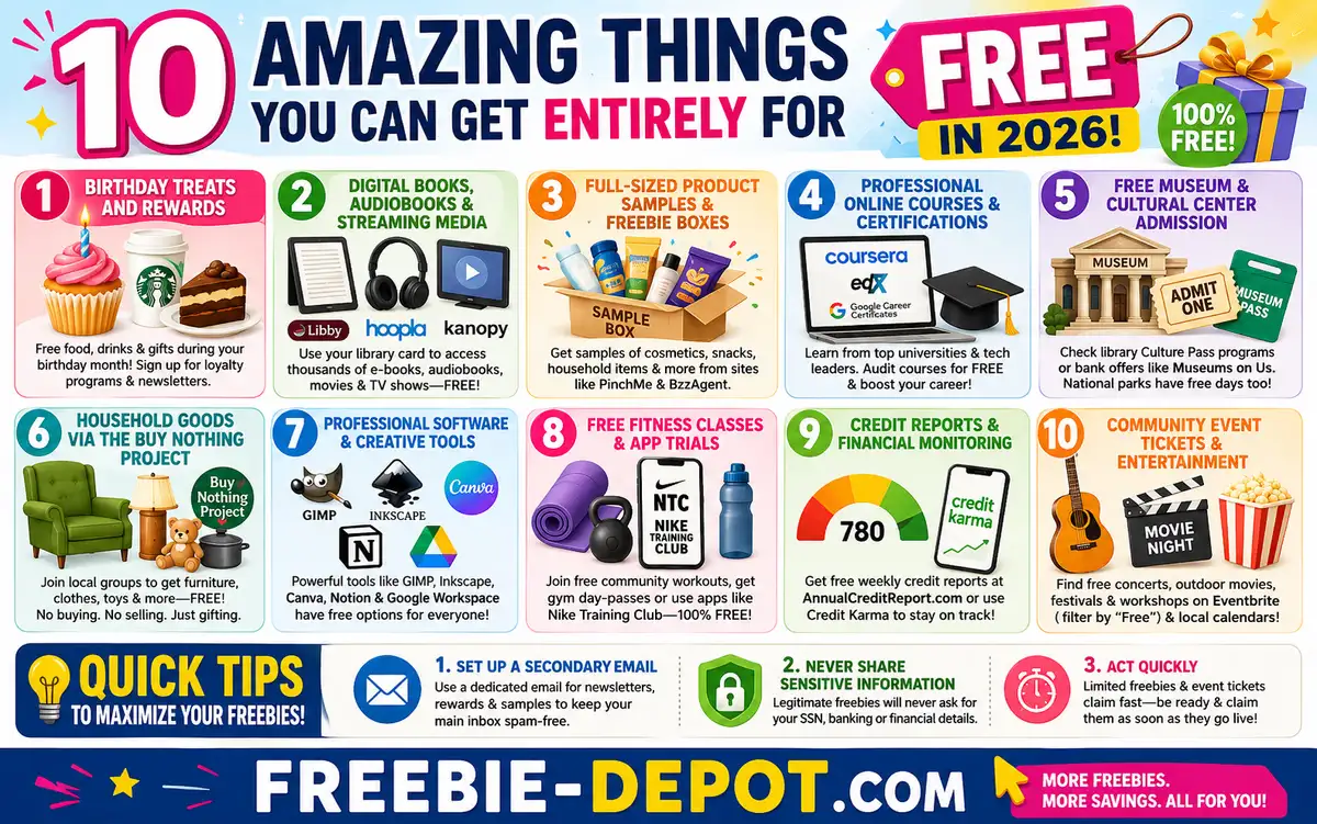 Free Top 10 Amazing Freebies Today! Score 10 Incredible Items!