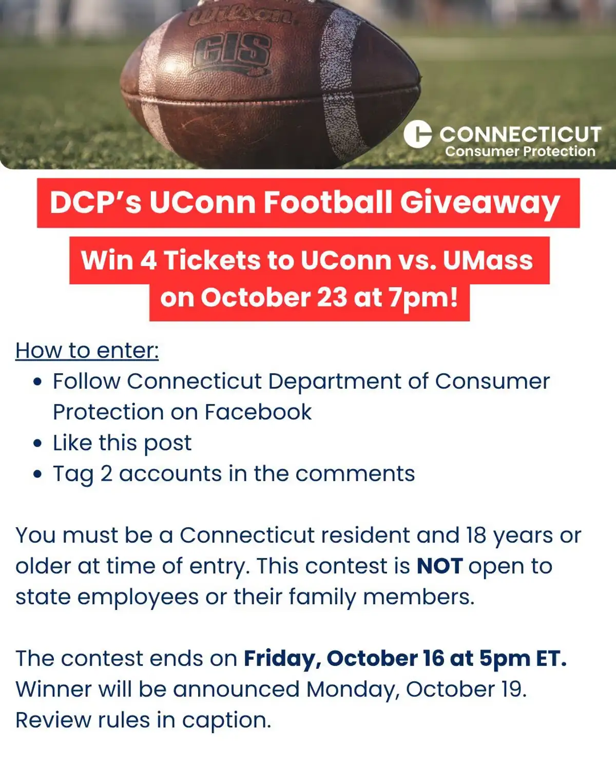 Win UConn Football Tickets + Tailgate Access in CT