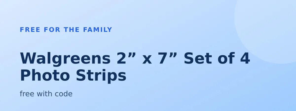 Free Walgreens 2” x 7” Set of 4 Photo Strips: free with code