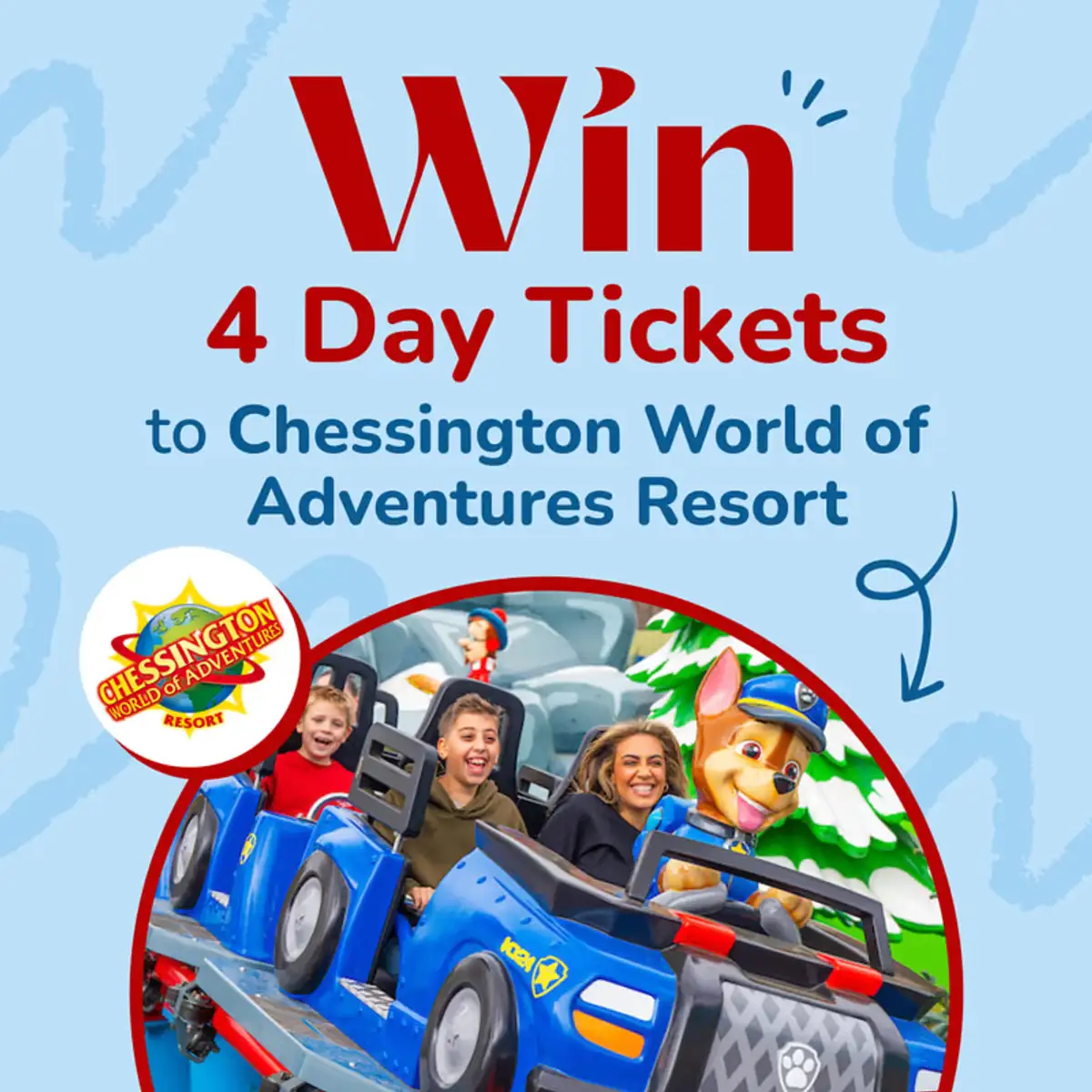 Free Win a Family Day Out to Chessington World of Adventures: 4 Tickets!