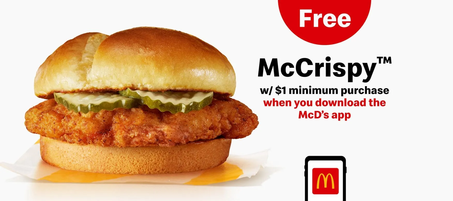 Score a FREE McCrispy Chicken Sandwich at McDonald’s Today!