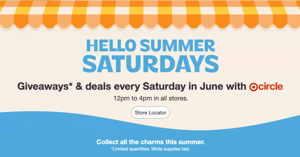 Target: Free Hello Summer Saturdays - 1 Exclusive Charm Deal!