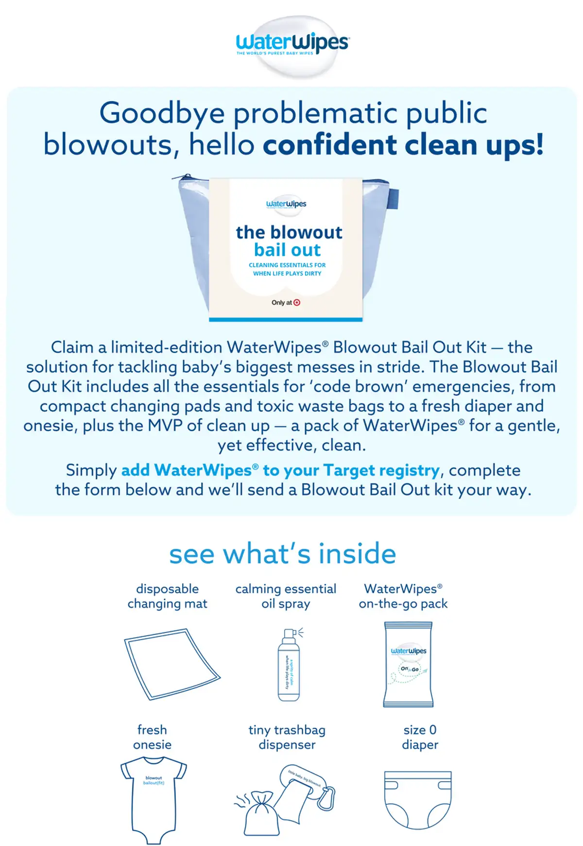 WaterWipes: Free 6-Piece Baby Blowout Kit Deal!