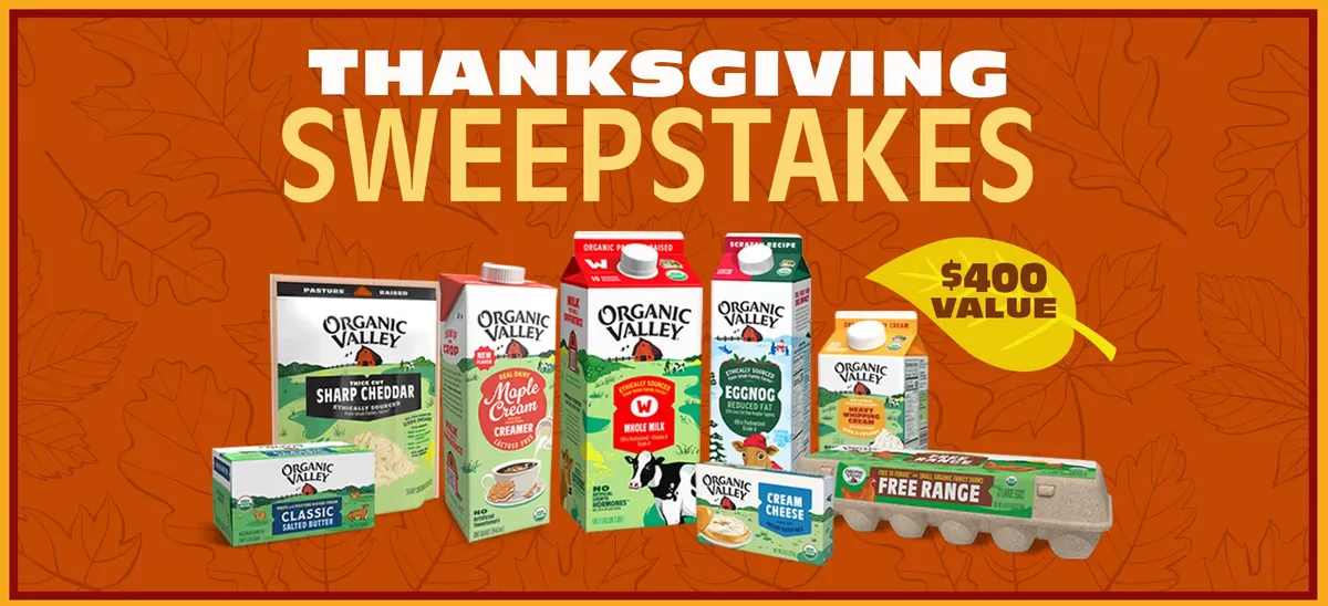 Win 24 Items + $100 Swag - Organic Valley Sweepstakes