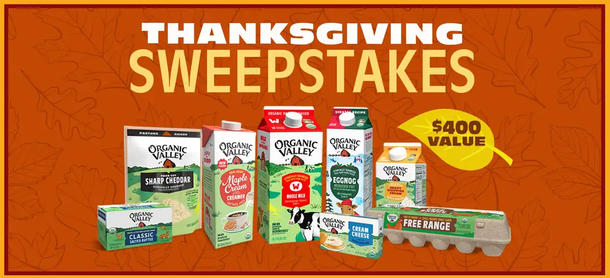 Win 24 Items + $100 Swag - Organic Valley Sweepstakes